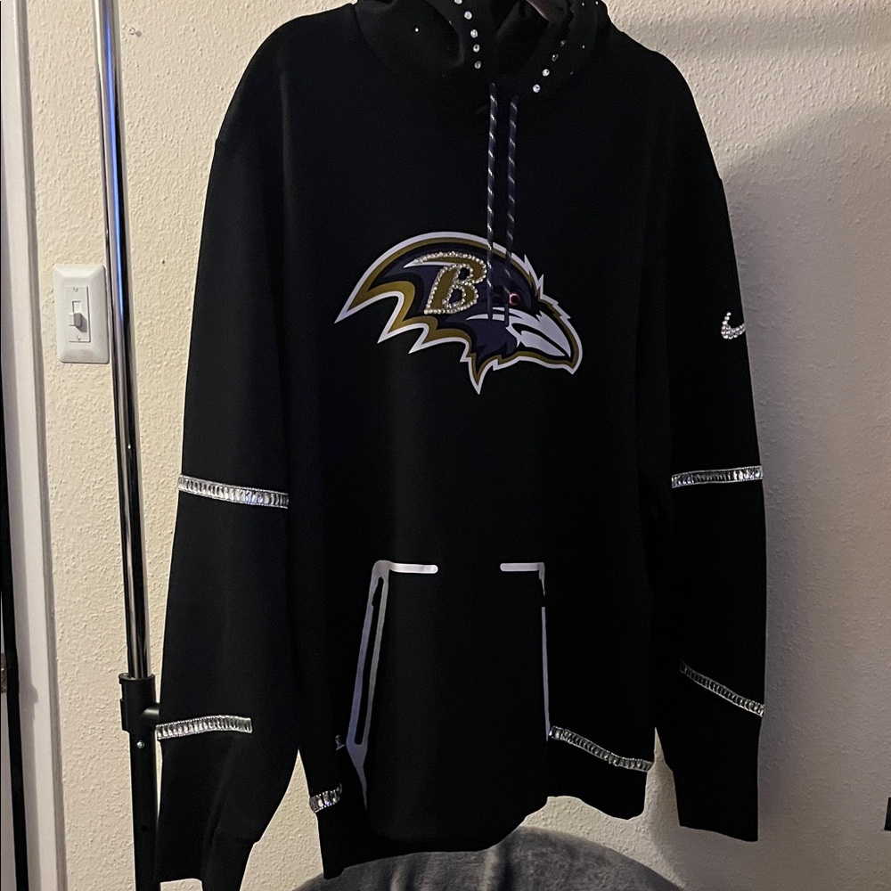 Nike Black Hoodie with Purple and White Accents